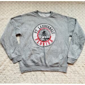 VTG Jerzees Ft Lauderdale Florida Pompano Crewneck Unisex Grey Sweatshirt M / L